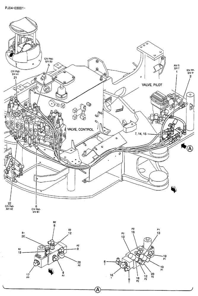 Схема запчастей Case CX50B - (02-059) - CONTROL LINES, REMOTE (SWING REMOTE CONTROL) (05) - SUPERSTRUCTURE