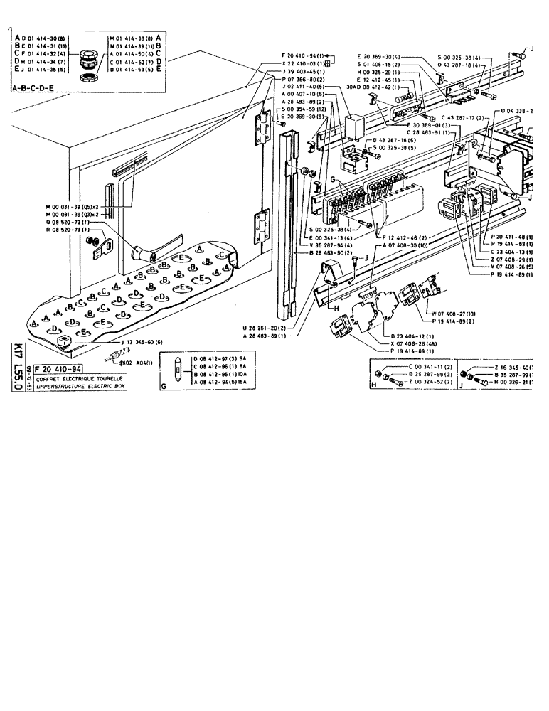 Схема запчастей Case 90BCL - (370) - UPPERSTRUCTURE ELECTRIC BOX (06) - ELECTRICAL SYSTEMS