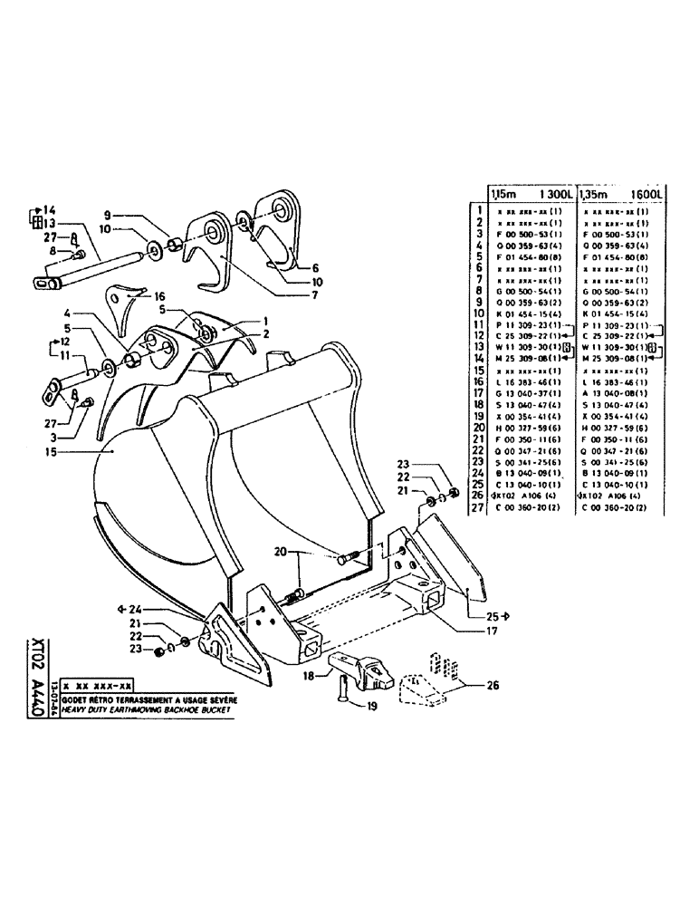 Схема запчастей Case 160CL - (337) - HEAVY DUTY EARTHMOVING BACKHOE BUCKET (18) - ATTACHMENT ACCESSORIES