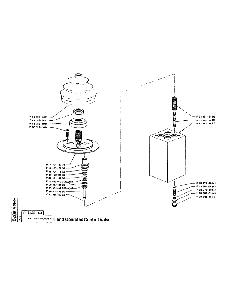 Схема запчастей Case 220CKS - (60) - HAND OPERATED CONTROL VALVE (07) - HYDRAULIC SYSTEM