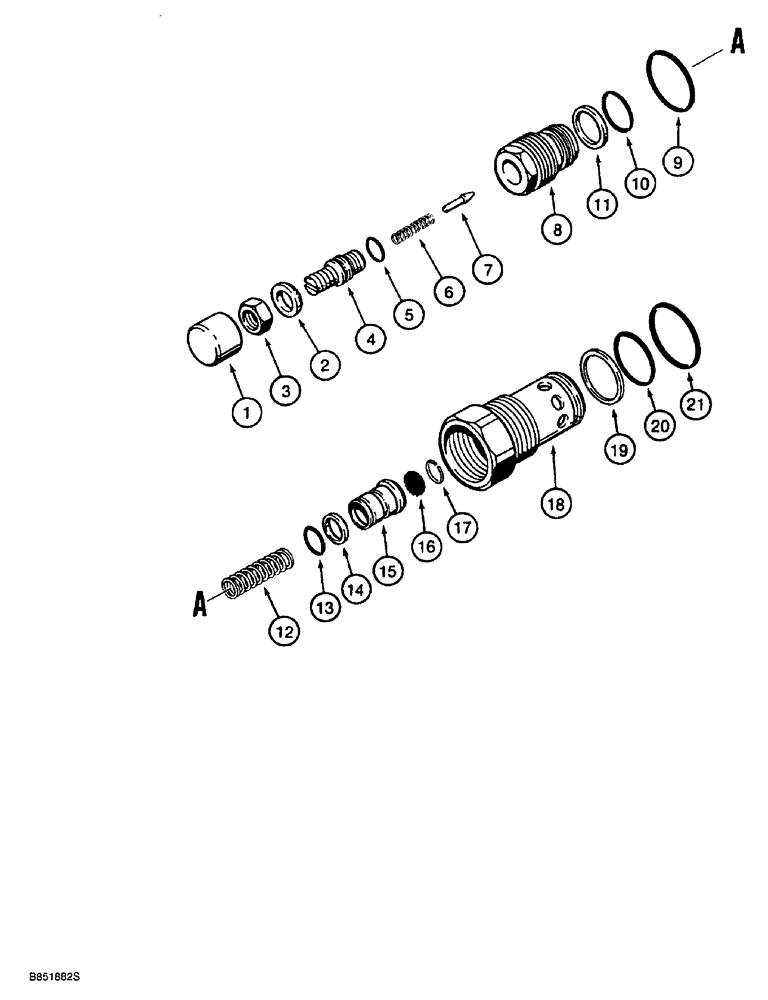 Схема запчастей Case 850G - (8-42) - MAIN RELIEF VALVE (07) - HYDRAULIC SYSTEM