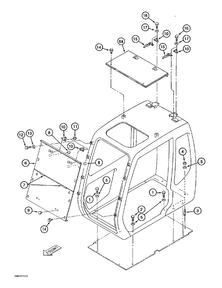 Схема запчастей Case 9030B - (9-064) - CAB VANDAL GUARDS (09) - CHASSIS