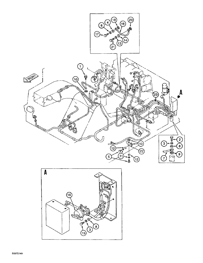 Схема запчастей Case 9020B - (4-018) - GROUND CABLES AND BATTERY RELAY (04) - ELECTRICAL SYSTEMS