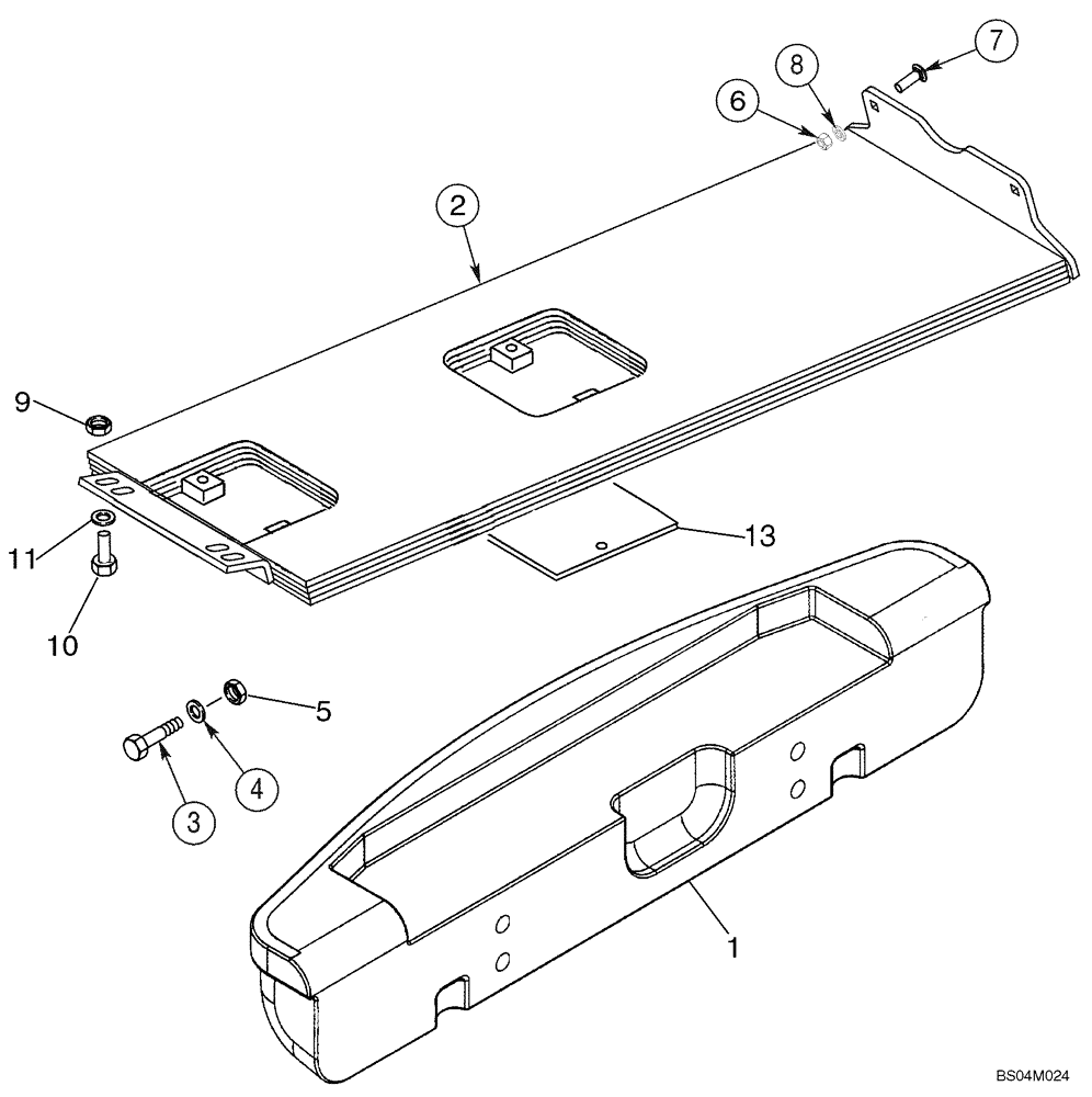 Схема запчастей Case 450 - (09-17) - COUNTERWEIGHTS (09) - CHASSIS