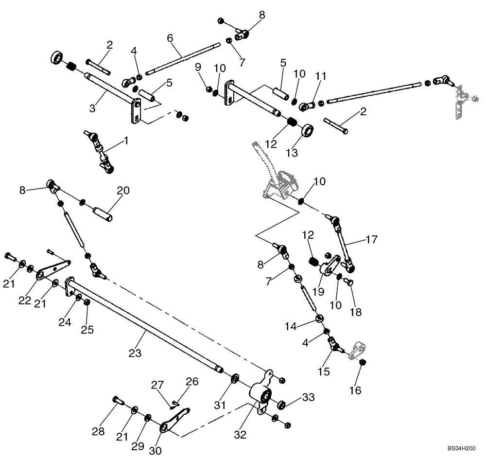 Схема запчастей Case 465 - (09-12) - LINKAGE - LOADER AND GROUND DRIVE (SPLIT PUMP CONFIGURATION) (09) - CHASSIS