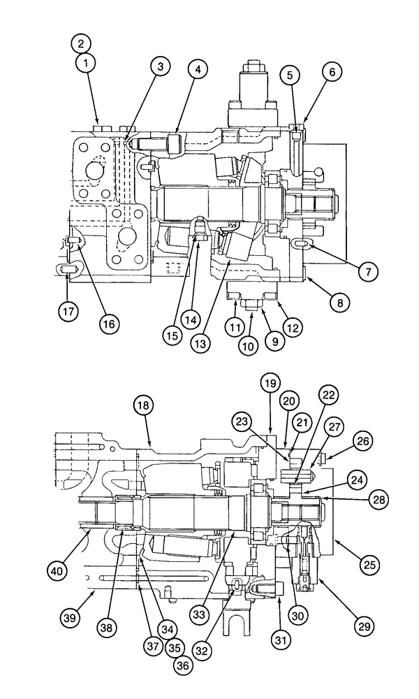 Схема запчастей Case 9020 - (8-018) - HYDRAULIC PUMP - PILOT PUMP END (08) - HYDRAULICS