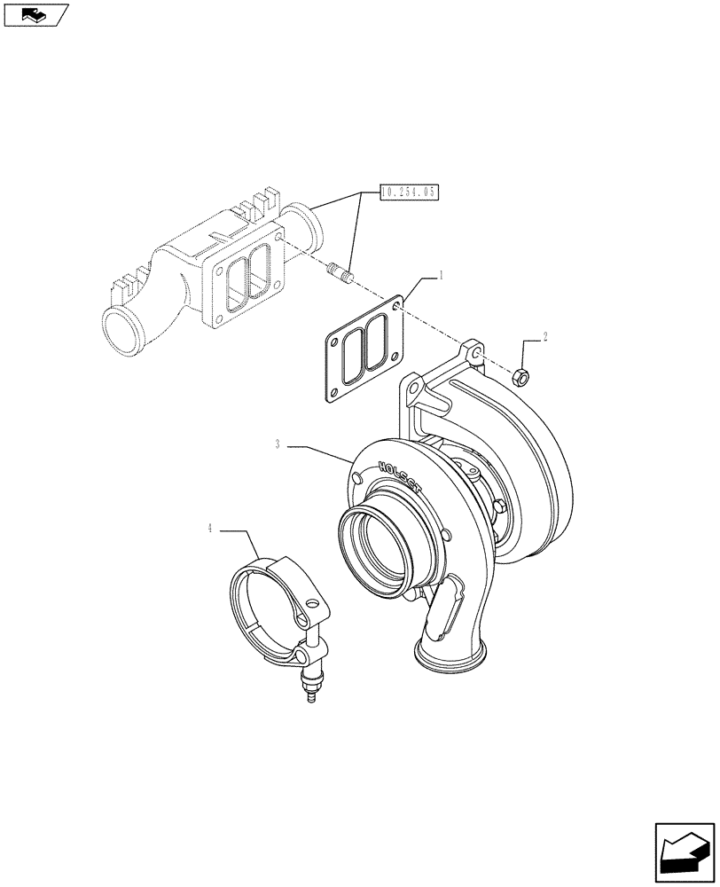 Схема запчастей Case F2CE9684C E025 - (10.250.01) - TURBOCHARGER (504129763) (10) - ENGINE