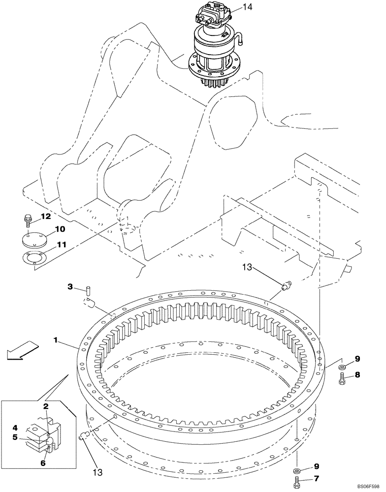 Схема запчастей Case CX460 - (09-01) - TURNTABLE BEARING (09) - CHASSIS/ATTACHMENTS