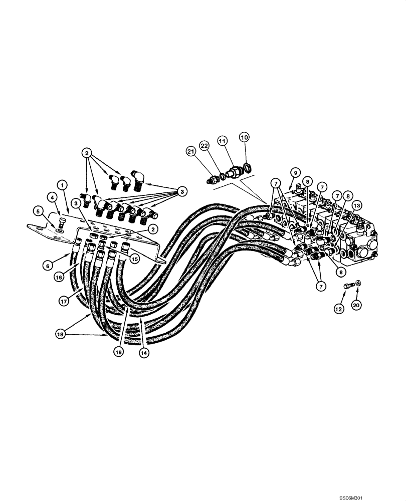 Схема запчастей Case 845 - (08.39[00]) - DISTRIBUTOR - HYDRAULIC CIRCUIT (08) - HYDRAULICS