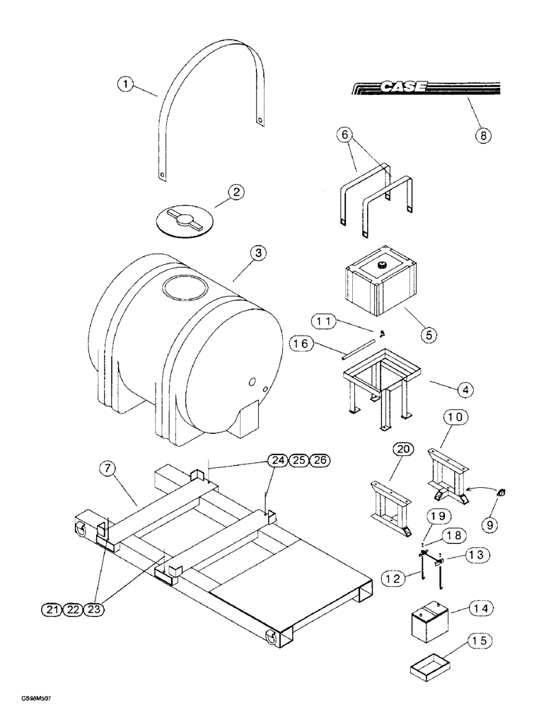 Схема запчастей Case BPGHP335 - (9-02) - FRAME AND BENTONITE TANK 