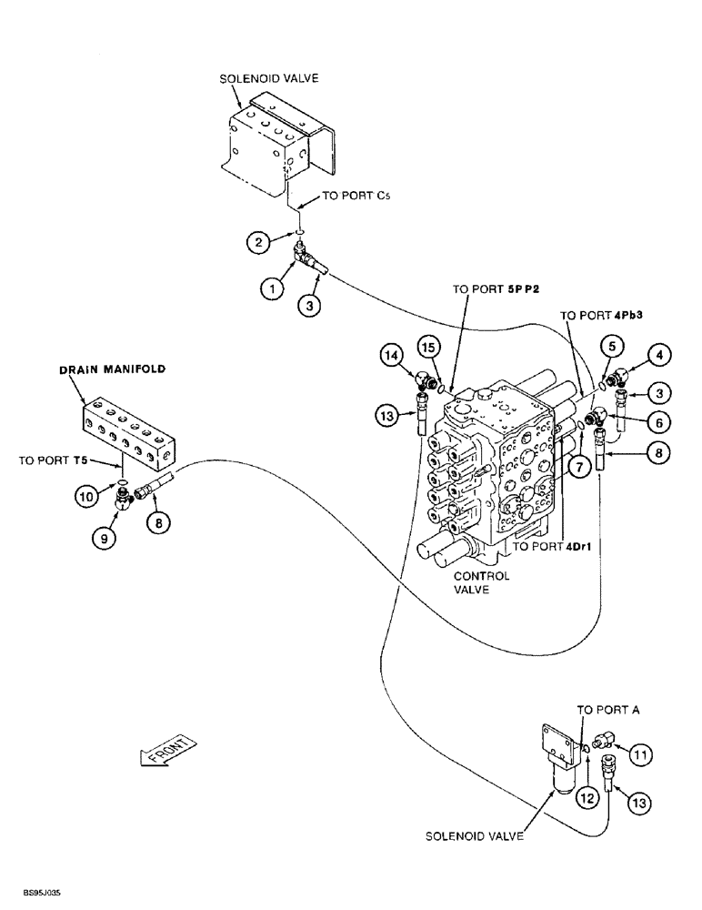 Схема запчастей Case 9060B - (8-050) - BOOM CONTROL LINES, PILOT LINES, MISCELLANEOUS BOOM PILOT LINES (08) - HYDRAULICS