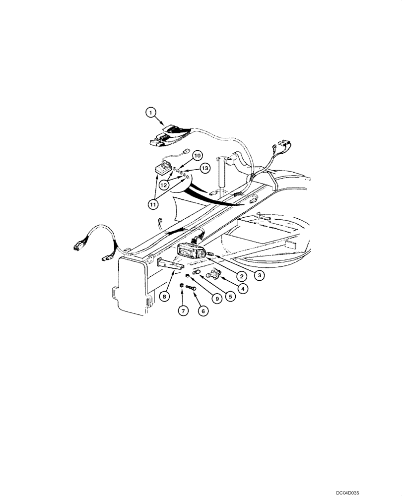 Схема запчастей Case 885 - (04.21[00]) - HEADLIGHTS - FRONT CHASSIS (04) - ELECTRICAL SYSTEMS