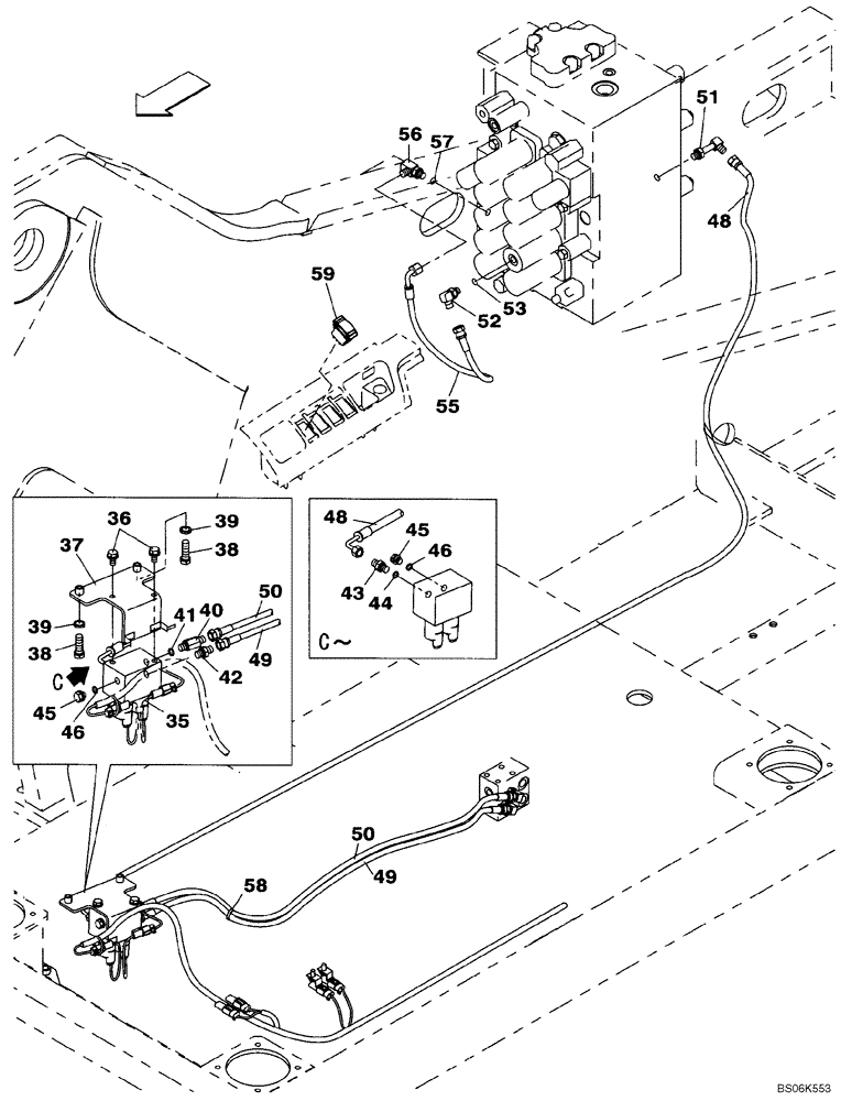 Схема запчастей Case CX210B - (08-29) - HYDRAULICS, AUXILIARY - SINGLE ACTING CIRCUIT, HAND OPERATED (08) - HYDRAULICS