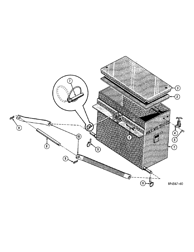 Схема запчастей Case 420B - (100[1]) - REAR WEIGHT BOX (WITH THREE POINT HITCH) (18) - ATTACHMENT ACCESSORIES