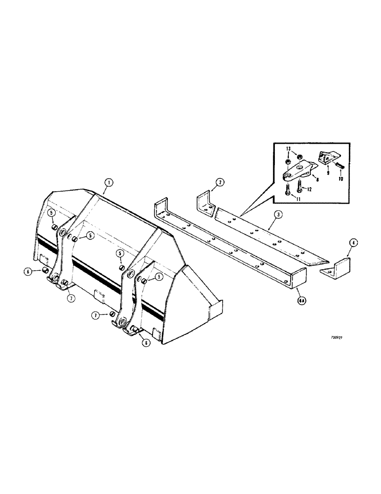 Схема запчастей Case 310G - (199A) - D49911 BUCKET, WELD ON CUTTING EDGE (05) - UPPERSTRUCTURE CHASSIS