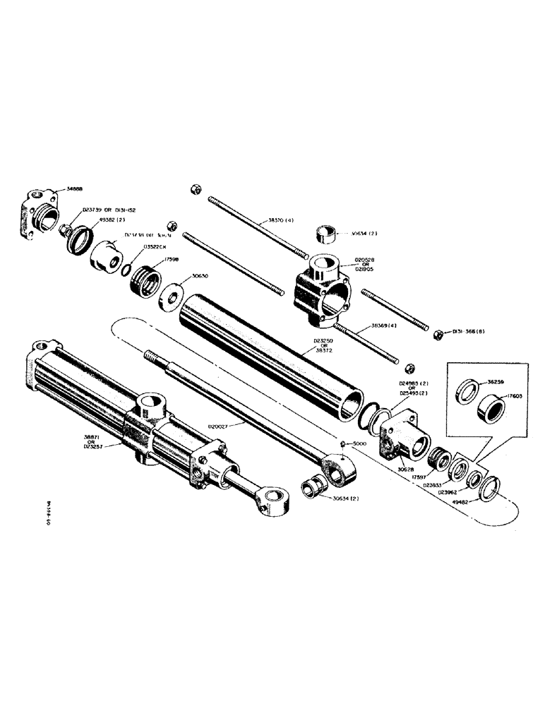 Схема запчастей Case 310 - (42) - HYDRAULIC SWING CYLINDERS 