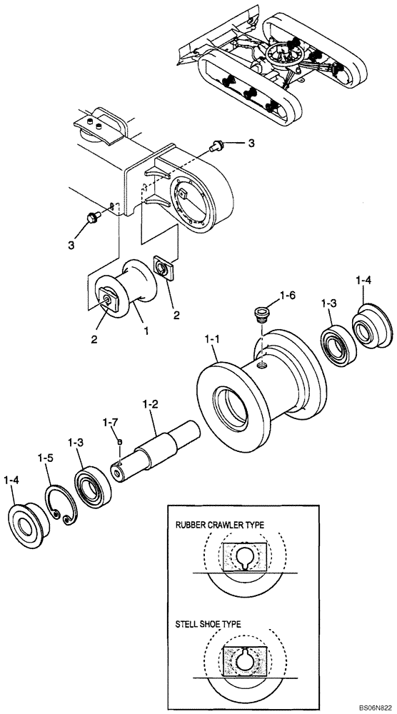 Схема запчастей Case CX17B - (02-007[00]) - TRACK ROLLER ASSY (PU64D00015F1) (48) - TRACKS & TRACK SUSPENSION