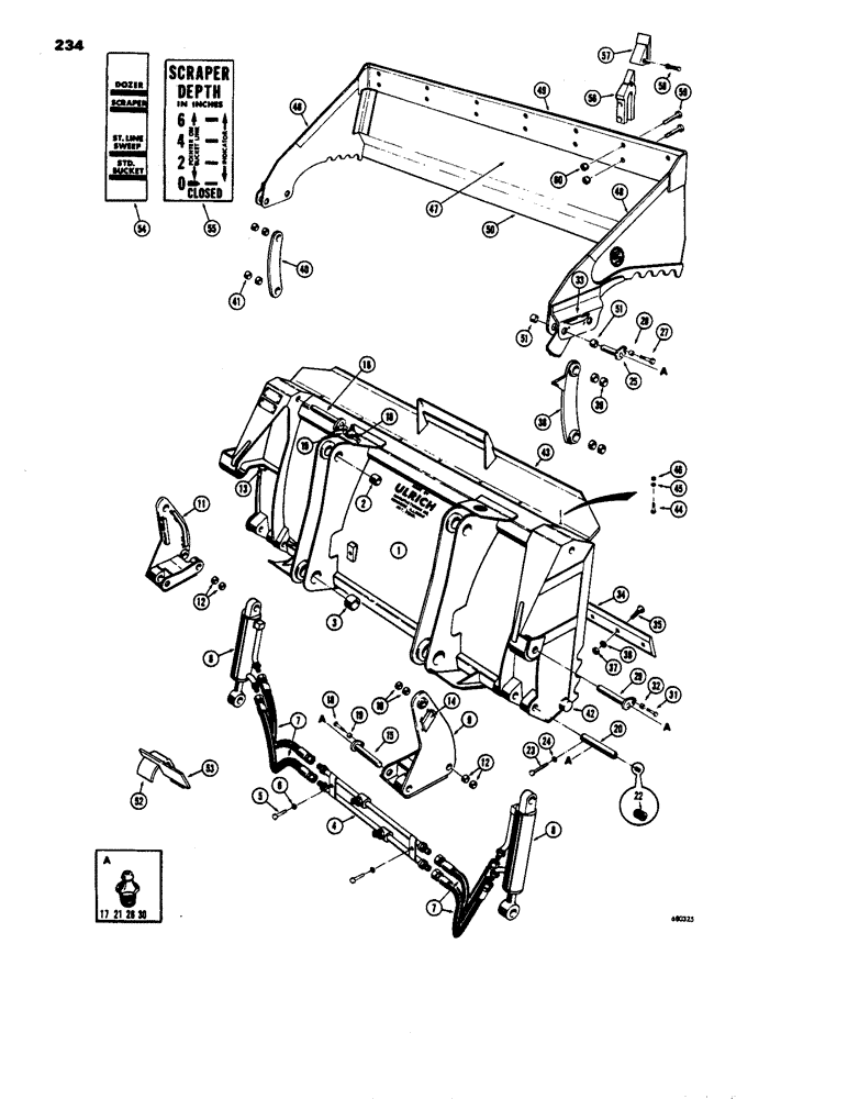 Схема запчастей Case 450 - (234) - ULRICH MULTI-PURPOSE BUCKET (05) - UPPERSTRUCTURE CHASSIS