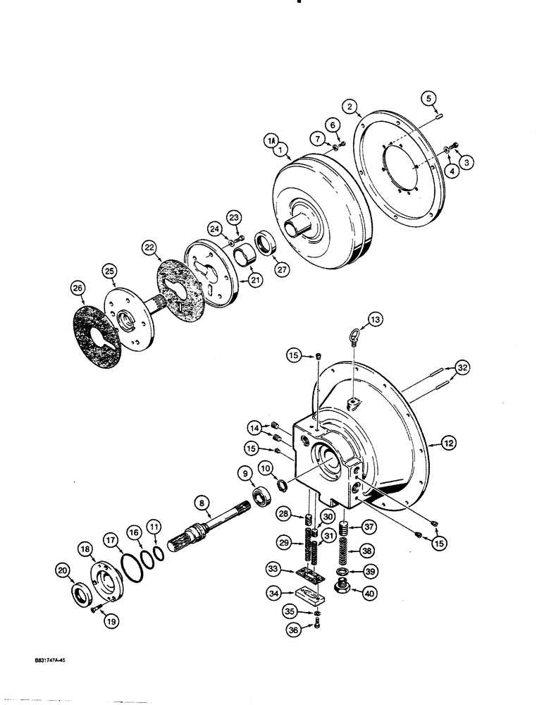 Схема запчастей Case 455C - (6-02) - TORQUE CONVERTER ASSEMBLY (06) - POWER TRAIN