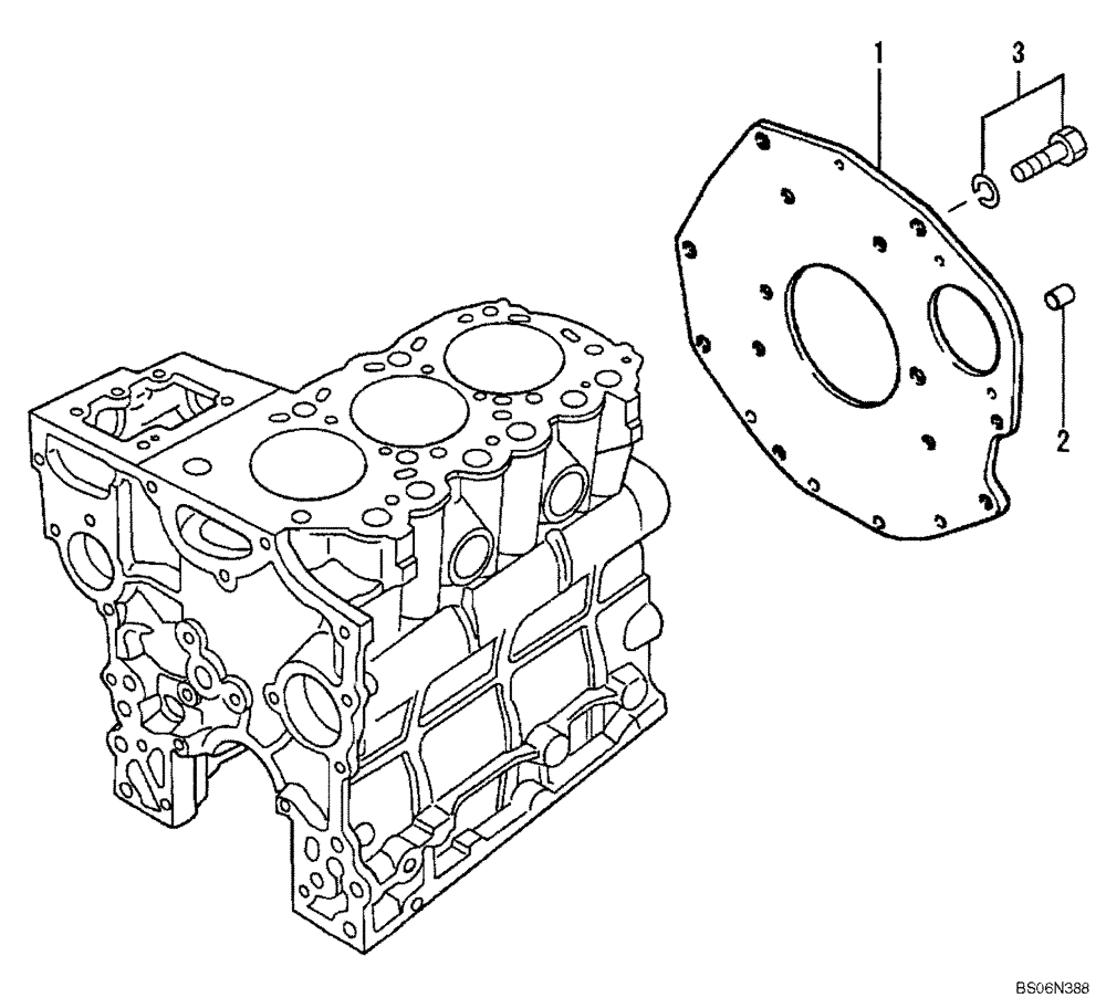 Схема запчастей Case CX17B - (09-008[00]) - FLYWHEEL PLATE (10) - ENGINE