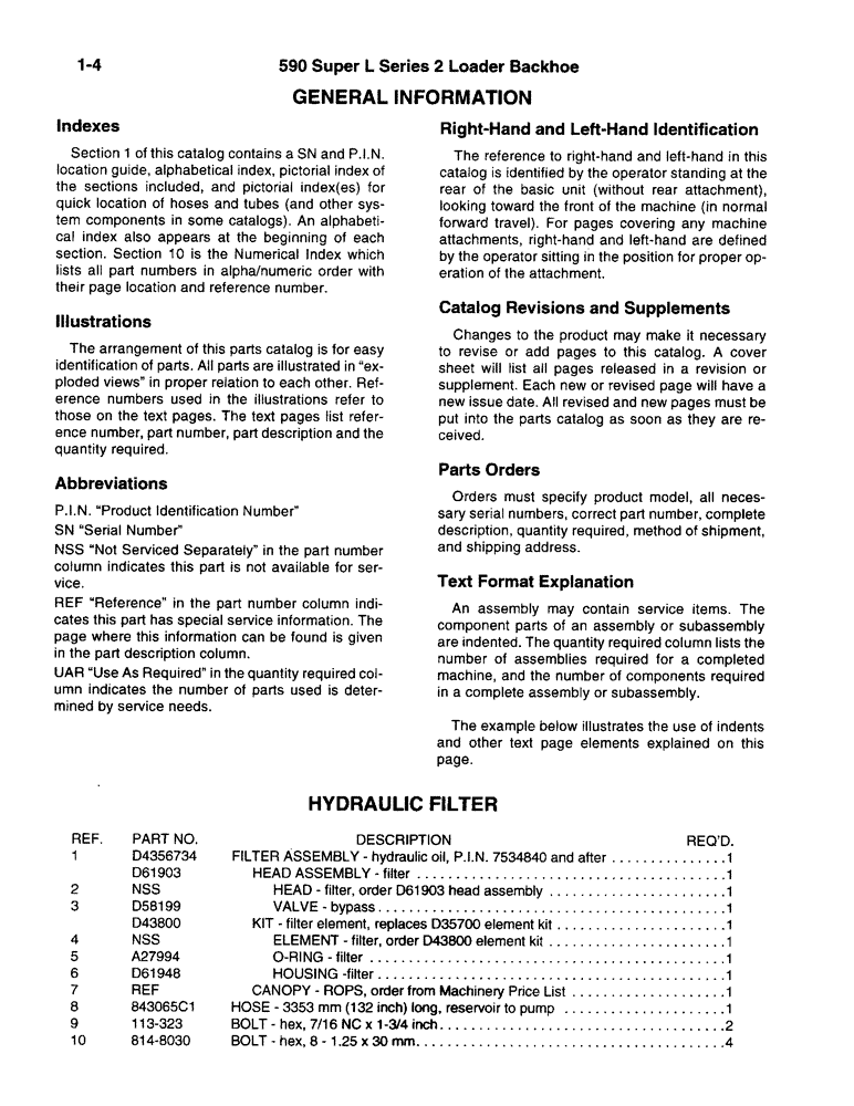 Схема запчастей Case 590SL - (1-02) - GENERAL INFORMATION (00) - PICTORIAL INDEX