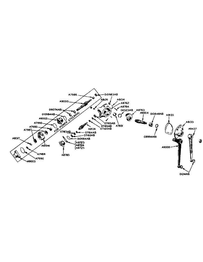 Схема запчастей Case 425 - (103) - MECHANICAL STEERING GEAR (41) - STEERING