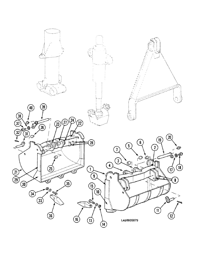 Схема запчастей Case 688C - (9G-40) - EARTHMOVING CLAMSHELLS (400L 0.97M) (05.1) - UPPERSTRUCTURE CHASSIS/ATTACHMENTS