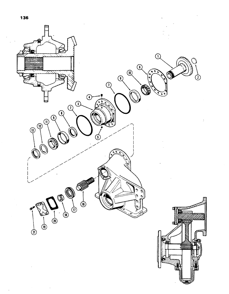 Схема запчастей Case 850 - (136) - PINION AND SHAFT (03) - TRANSMISSION