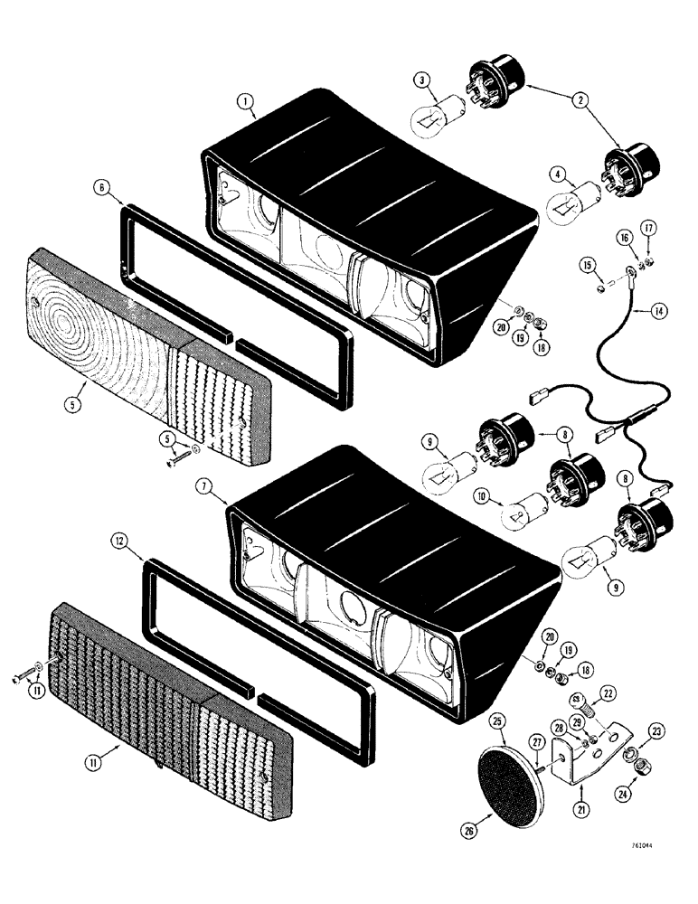 Схема запчастей Case 380CK - (052) - SIDE AND FLASHER LIGHTS (04) - ELECTRICAL SYSTEMS