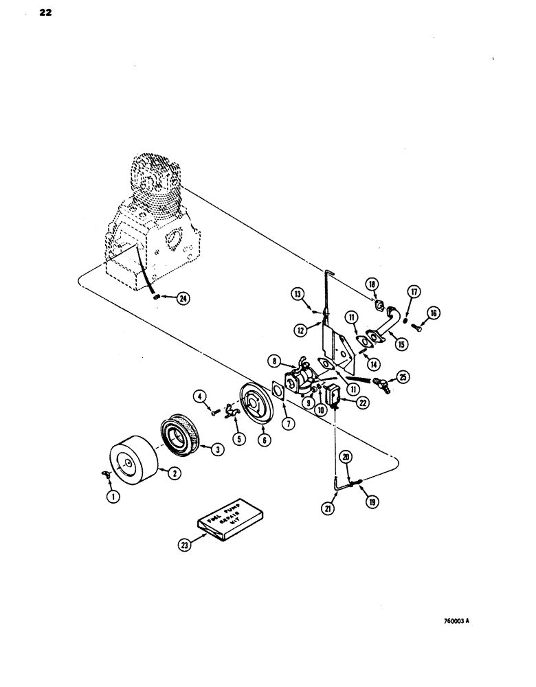 Схема запчастей Case 1816 - (22) - ENGINE, FUEL SYSTEM AND AIR CLEANER (10) - ENGINE