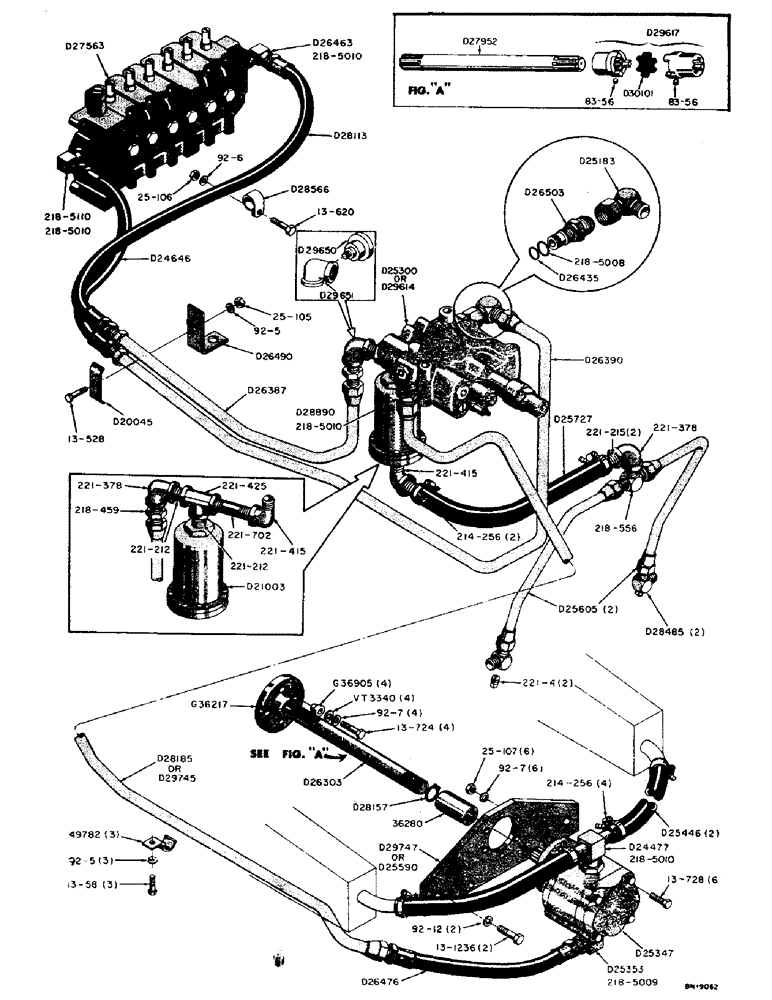 Схема запчастей Case 31 - (038) - BASIC WHEEL BACKHOE HYDRAULICS AND PUMP DRIVE 