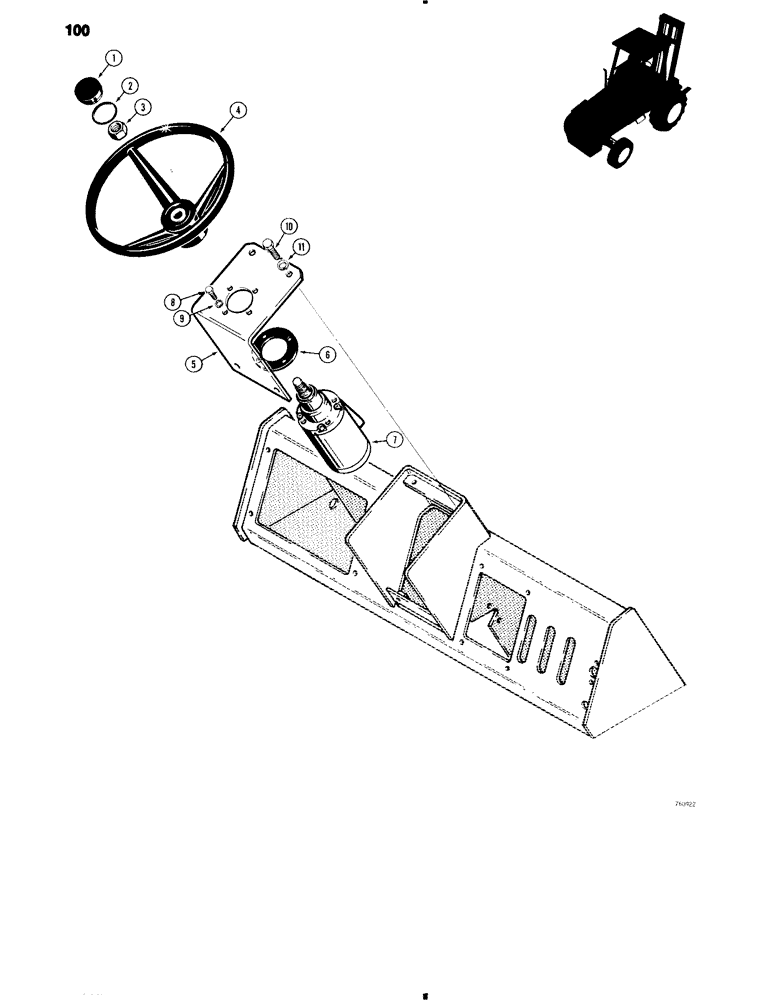 Схема запчастей Case 584C - (100) - STEERING WHEEL AND COLUMN (41) - STEERING