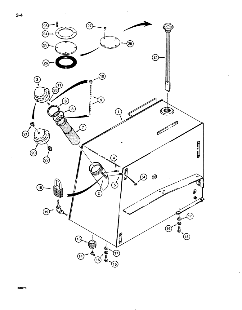 Схема запчастей Case 855D - (3-04) - FUEL TANK (03) - FUEL SYSTEM