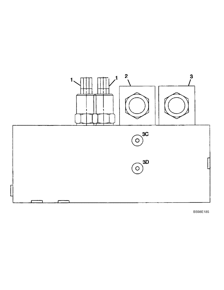 Схема запчастей Case 686G - (8-38) - 317038A1 FRAME LEVEL AND FORK TILT MANIFOLD (SERIES 1 686G AND 686GXR) (08) - HYDRAULICS