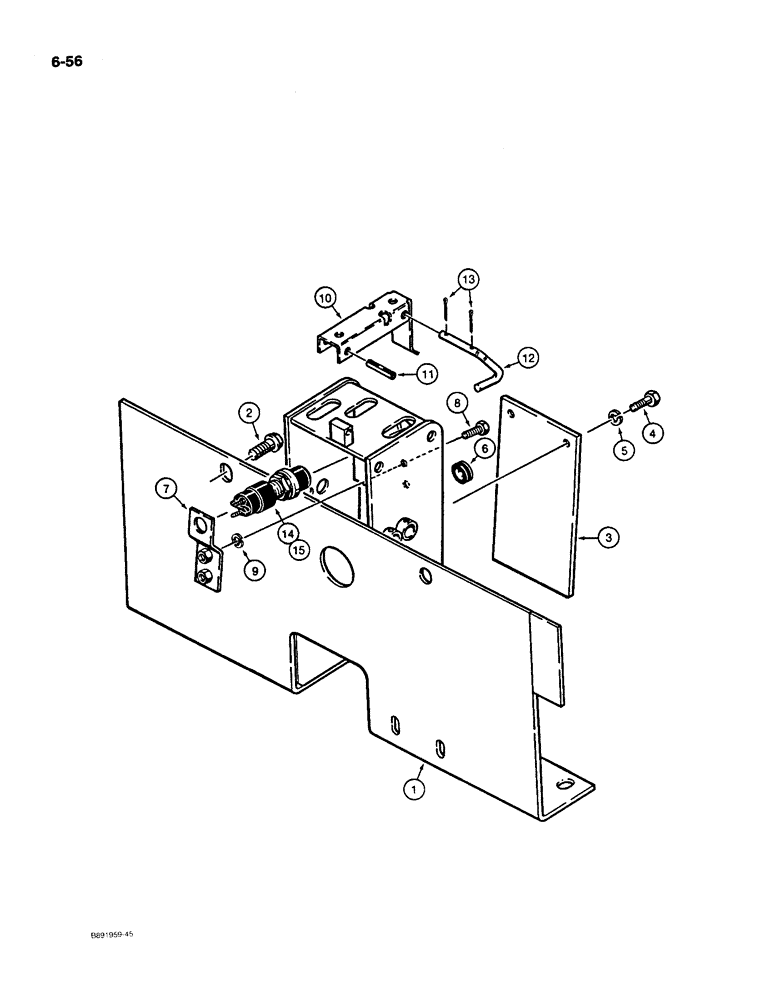 Схема запчастей Case 550 - (6-56) - TRANSMISSION CONTROL TOWER, STARTER SWITCH, AND LOCKUP (06) - POWER TRAIN