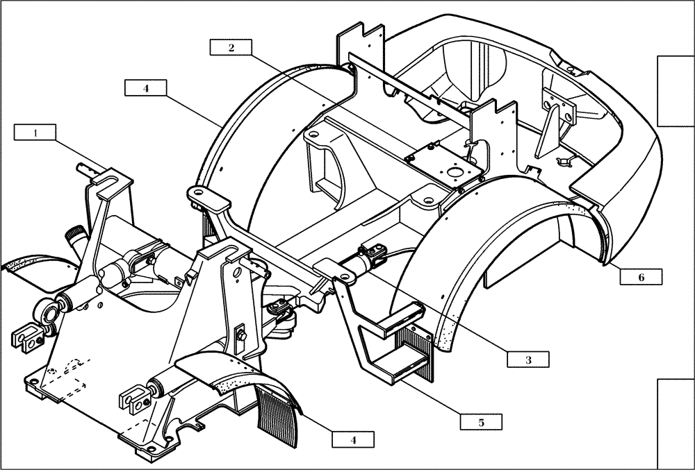 Схема запчастей Case 221D - (01.100[001]) - FRAME BASIC MACHINE COMPONENTS (S/N 581101-UP) (39) - FRAMES AND BALLASTING