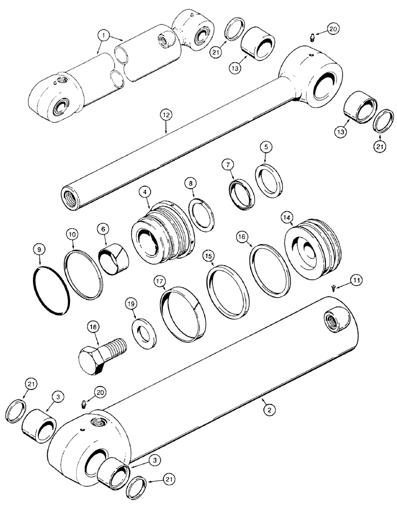 Схема запчастей Case 580SK - (8-372) - BACKHOE DIPPER CYLINDER, UP TO S/N JJH0014388 (08) - HYDRAULICS