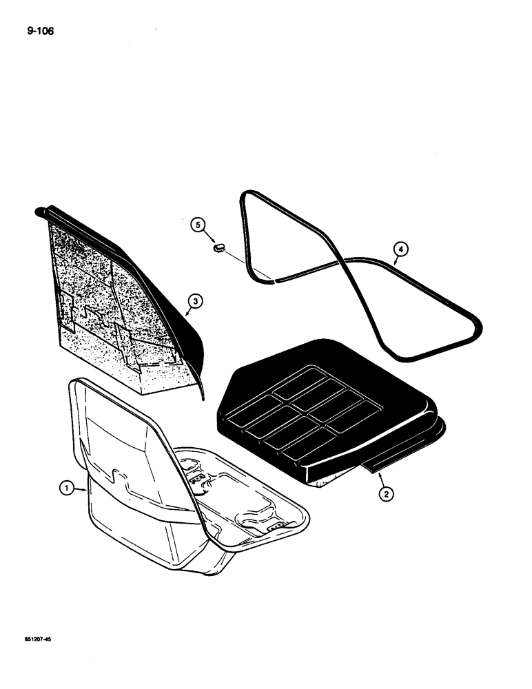 Схема запчастей Case 680L - (9-106) - STANDARD SEAT ASSEMBLY (09) - CHASSIS/ATTACHMENTS