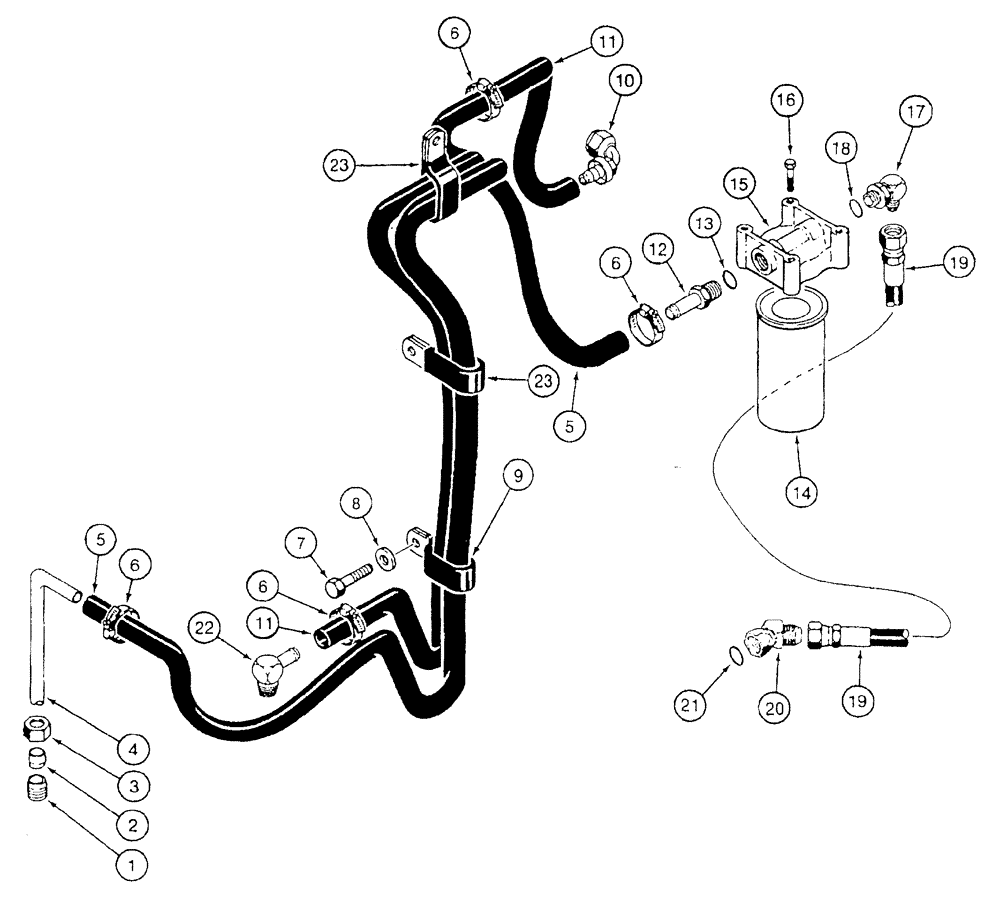 Схема запчастей Case 921B - (3-004) - FUEL LINES AND FILTER (03) - FUEL SYSTEM