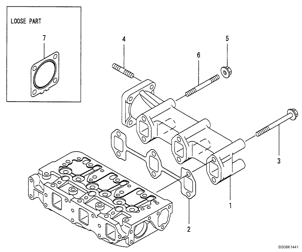 Схема запчастей Case CX27B BTW - (08-006) - EXHAUST MANIFOLD (10) - ENGINE