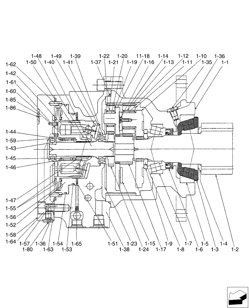 Схема запчастей Case CX36B - (01-029[02]) - MOTOR INSTAL, SWING (35) - HYDRAULIC SYSTEMS