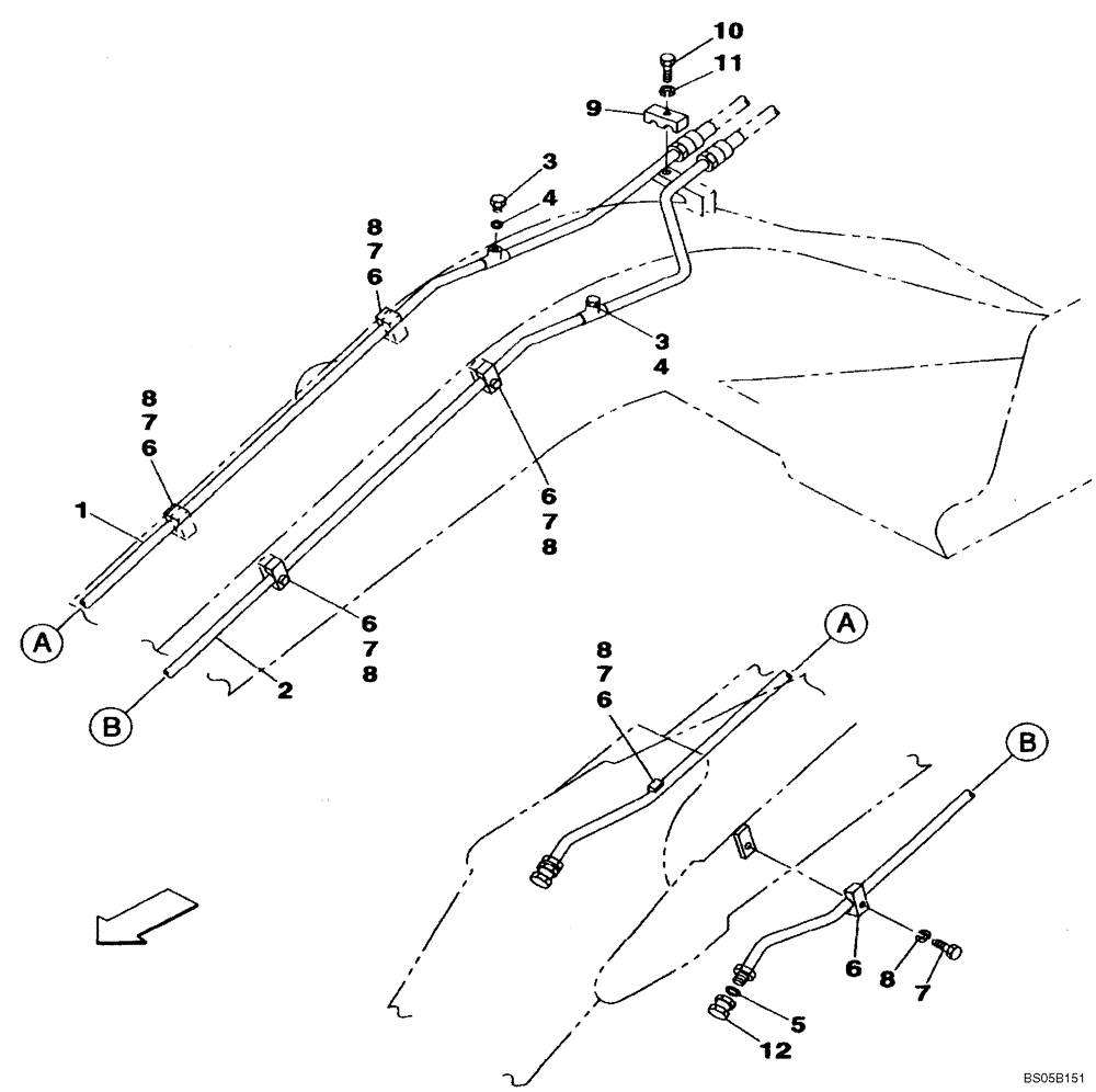 Схема запчастей Case CX225SR - (08-12) - HYDRAULICS - BOOM, DOUBLE ACTING CIRCUIT (08) - HYDRAULICS