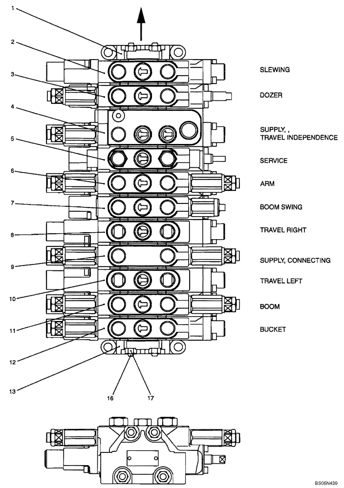 Схема запчастей Case CX17B - (08-001[00]) - VALVE ASSY, CONTROL (PU30V00017F1) (35) - HYDRAULIC SYSTEMS