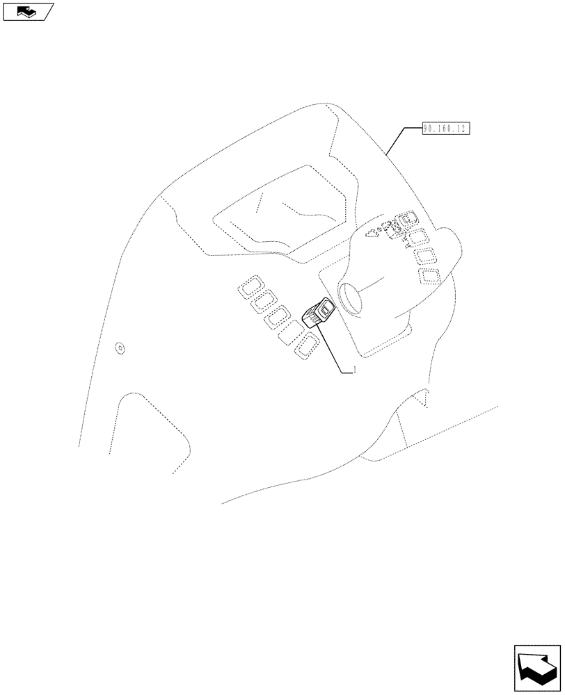 Схема запчастей Case 590SN - (55.512.38) - ELECTRICAL - LOADER COUPLER SWITCH (55) - ELECTRICAL SYSTEMS