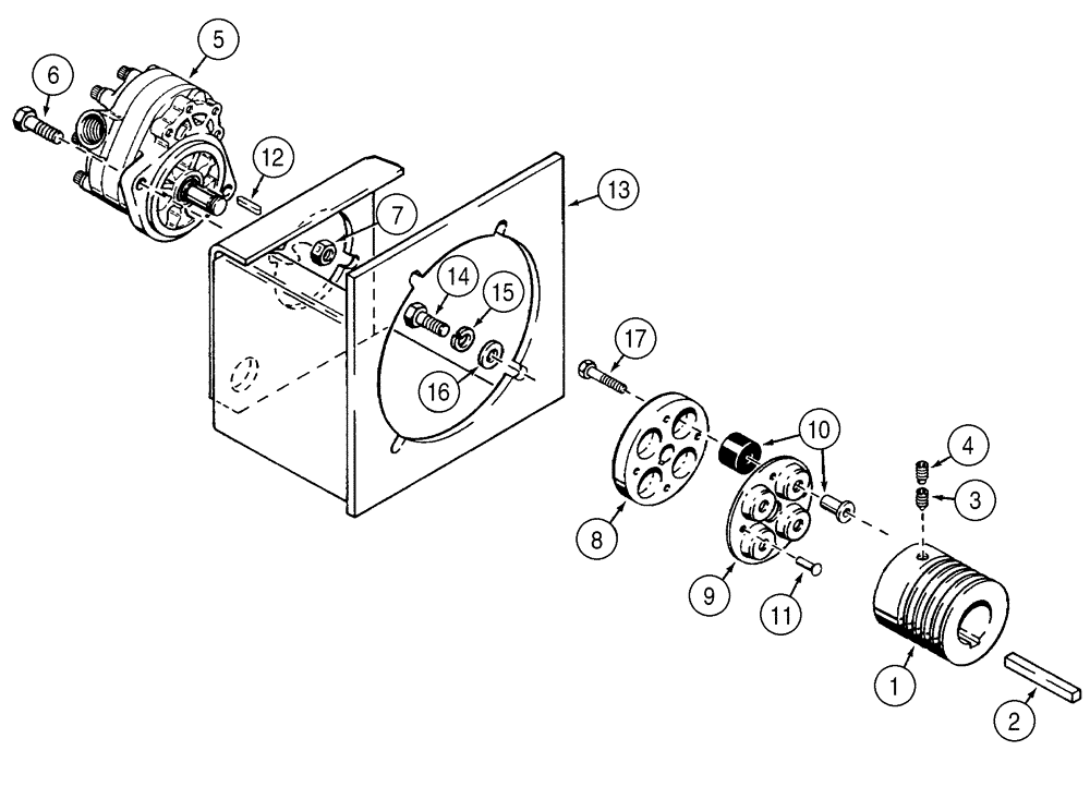 Схема запчастей Case TF300B - (02-03) - MOUNTING PULLEY AND GROUND DRIVE PUMP (02) - ENGINE