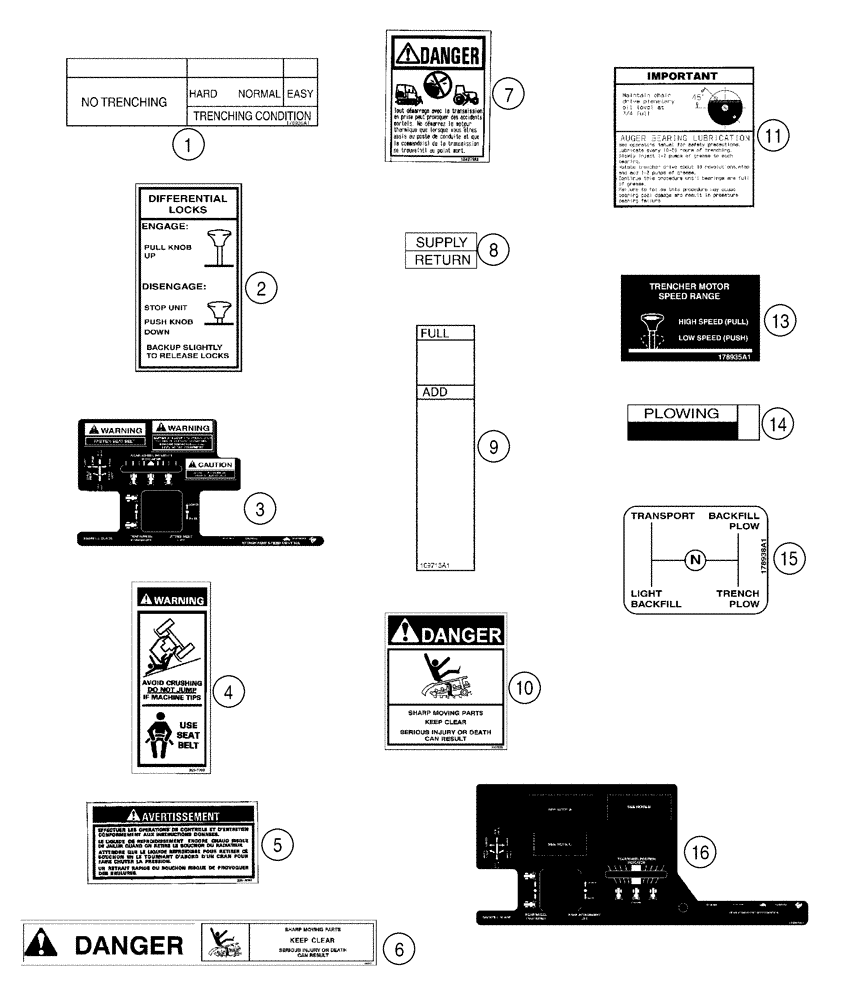 Схема запчастей Case 960 - (09-63) - DECALS FRENCH (09) - CHASSIS