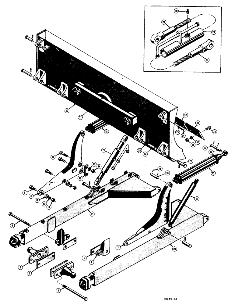 Схема запчастей Case 400 - (216) - MECHANICAL CROWNING BULLDOZER (05) - UPPERSTRUCTURE CHASSIS