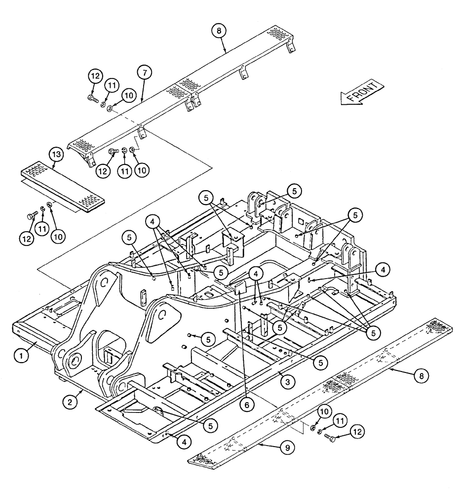 Схема запчастей Case 9060 - (9-07A) - TURNTABLE AND WALKWAYS, P.I.N. EAC0600003 AND AFTER (09) - CHASSIS/ATTACHMENTS