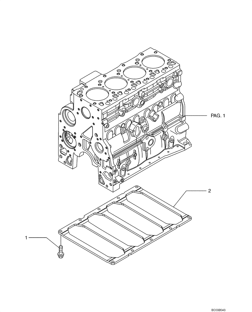 Схема запчастей Case 521D - (0.040[03]) - CYLINDER BLOCK (02) - ENGINE