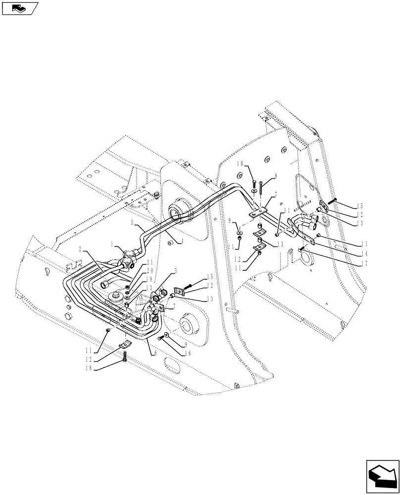 Схема запчастей Case 580SN WT - (35.701.04[02]) - HYDRAULICS - LOADER, 2 SPOOL (MECHANICAL CONTROLS) (580SN, 580SN WT, 590SN) (35) - HYDRAULIC SYSTEMS